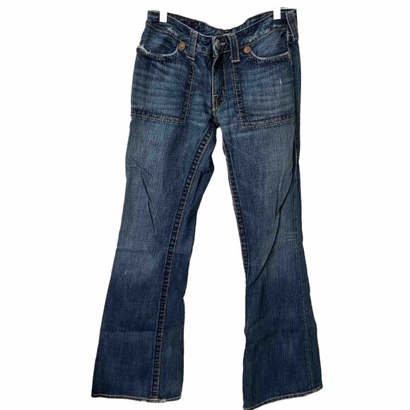 Y2K True Religion Tony T Flared Low Rise Jeans Womens 30 - Picture 1 of 12